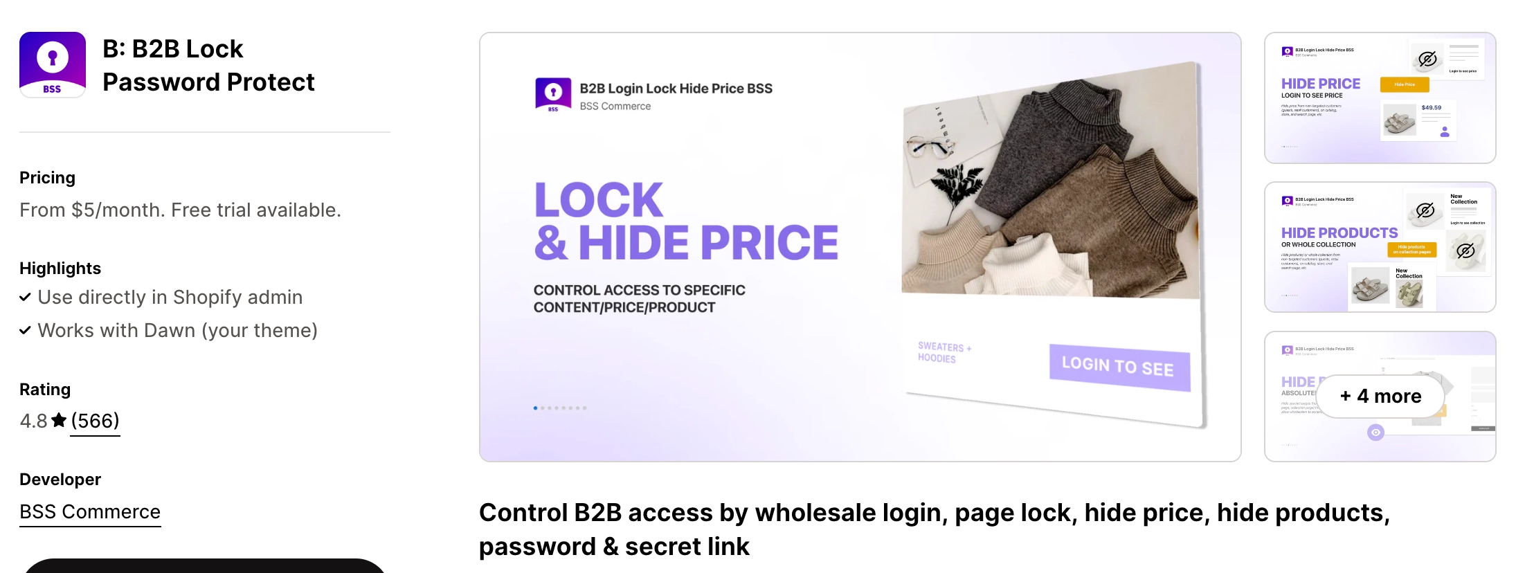 B: B2B Lock Password Protect
